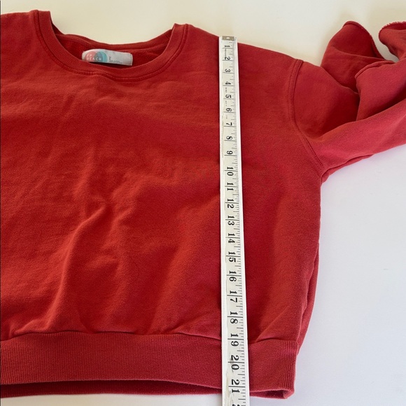 Free People Beach Summa Summa Ruffle Sweatshirt in Rust Boho Comfy Lounge Size L - Picture 10 of 10